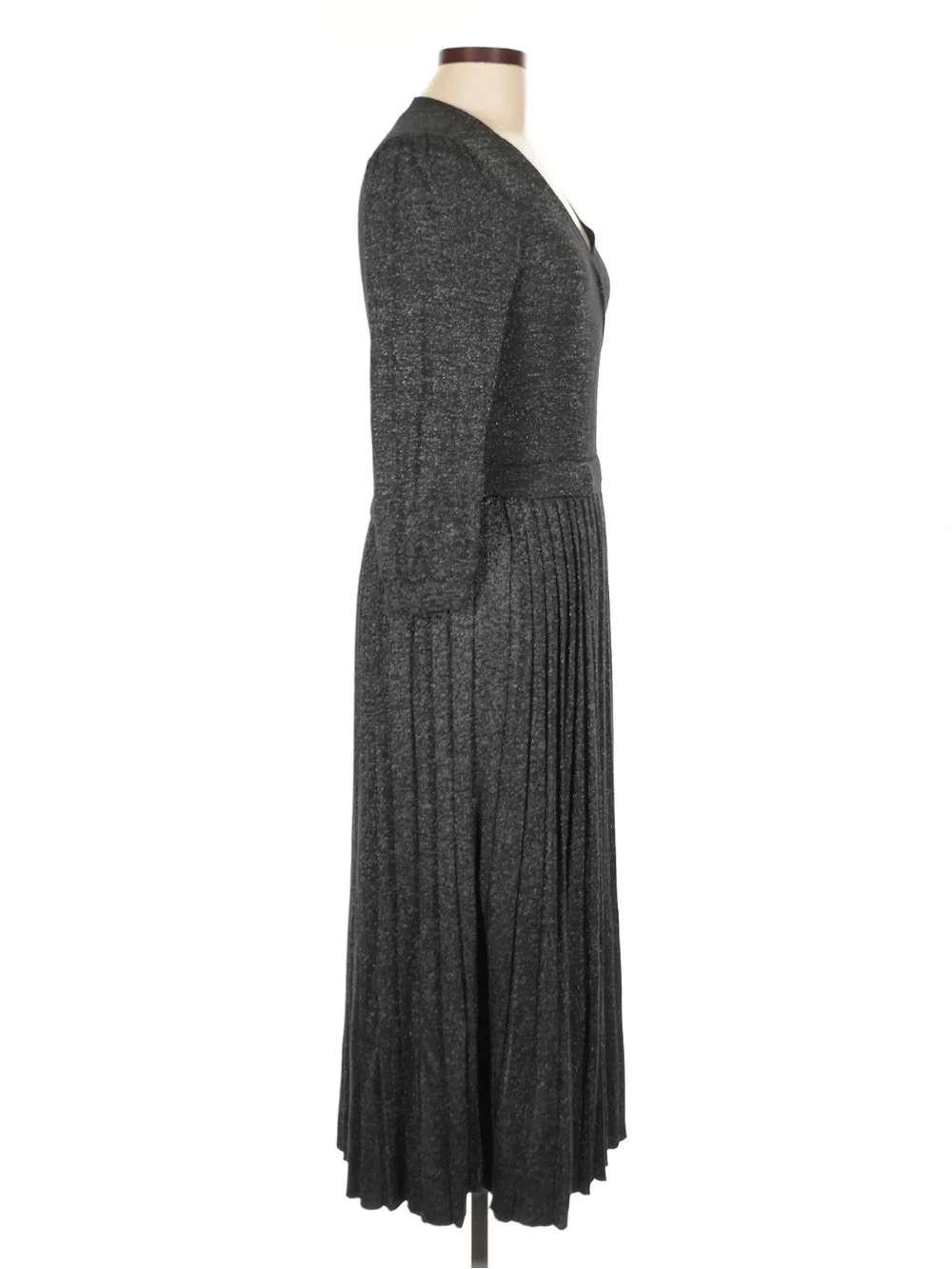 Kate Spade Charcoal Metallic Wrap Maxi Dress - Sz Large